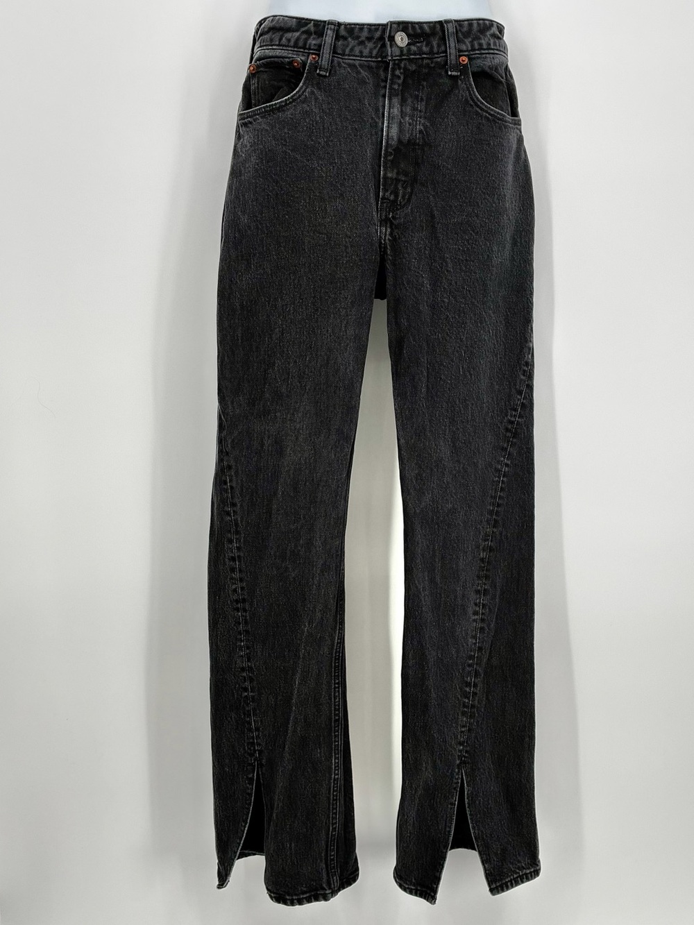 Abercrombie Curve Love 90s Relaxed High Rise Split Hem Jeans 26 2L
